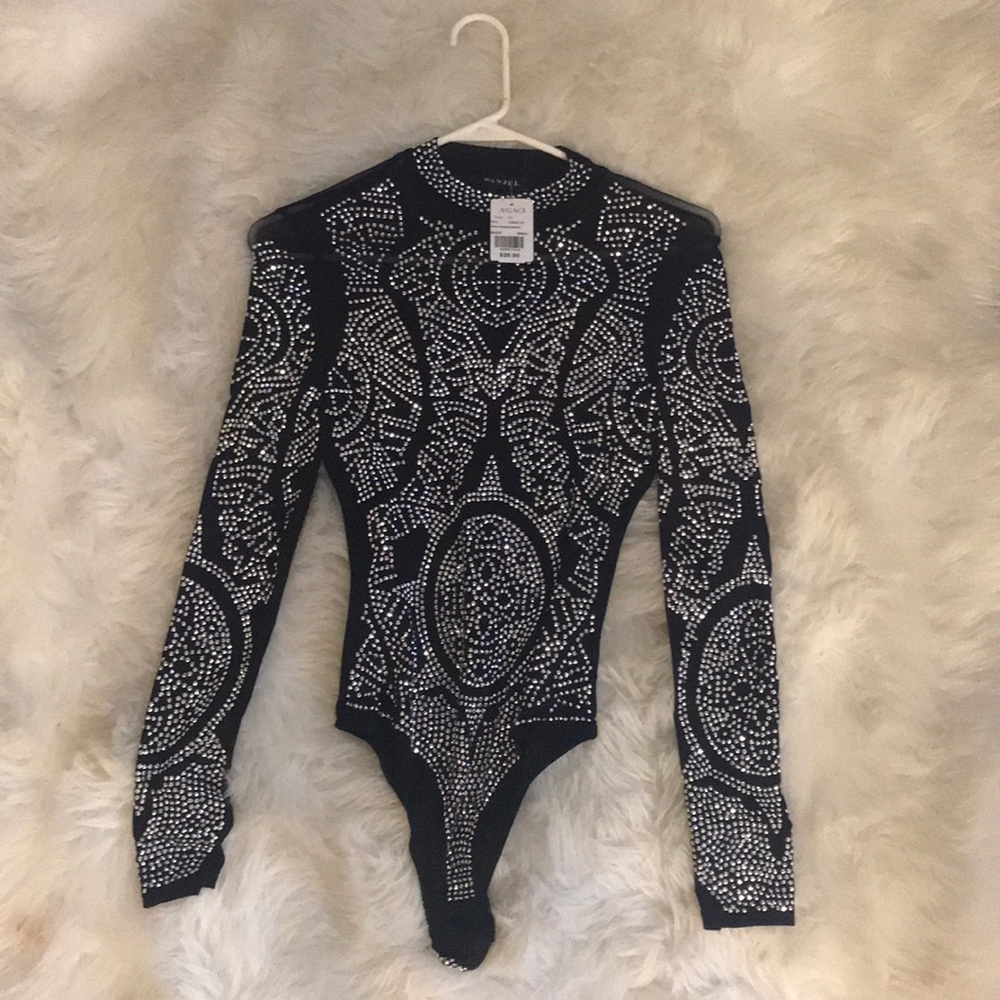 Studded black bodysuit